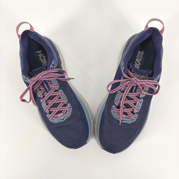 Hoka One One Bondi 6 Womens Running Shoes Blue Purple Gray Sneakers Sz Wns 9.5 - Picture 2 of 10